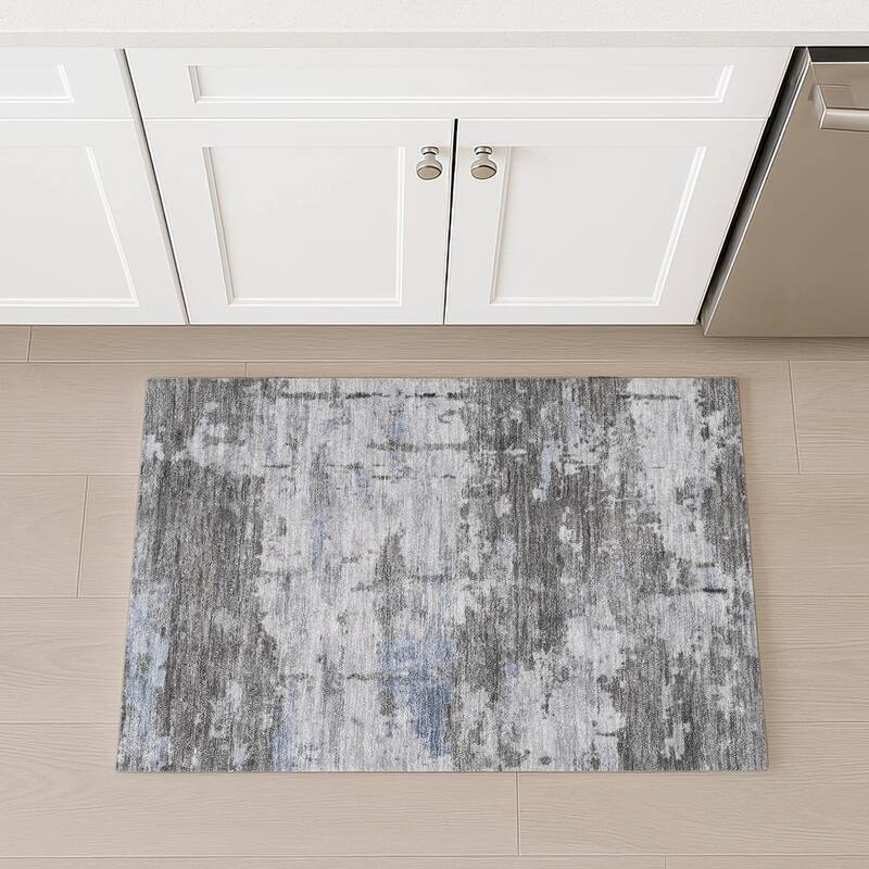 Machine Washable Indoor/ Outdoor Crouppen Modern Chantille Rug