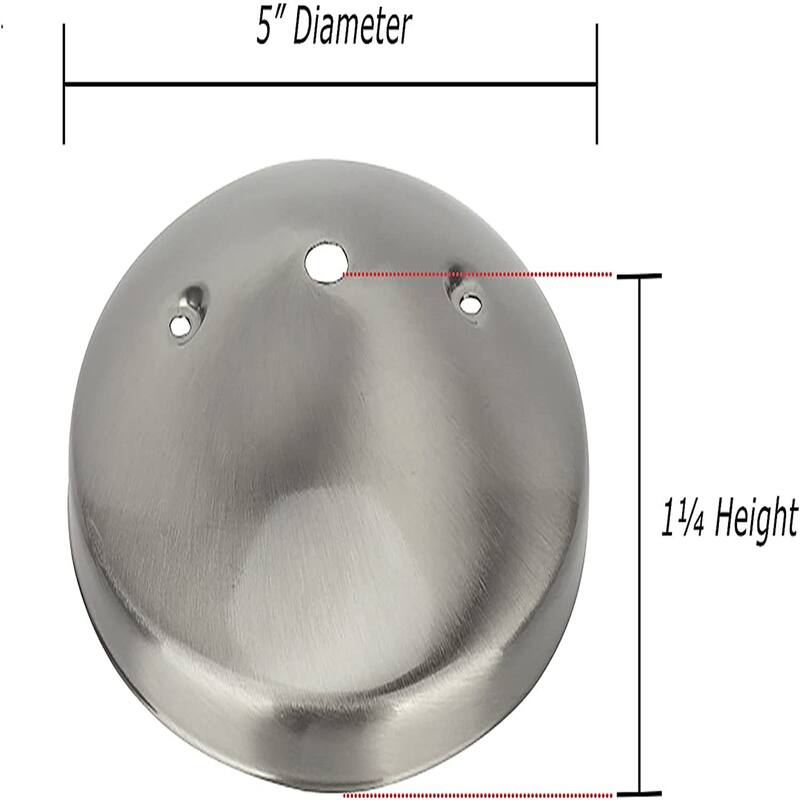 Aspen Creative Modern Light Fixture Canopy Kit, 5" Diameter with Collar Loop, 7/16" Center Hole, Brushed Nickel - BRUSHED NICKEL