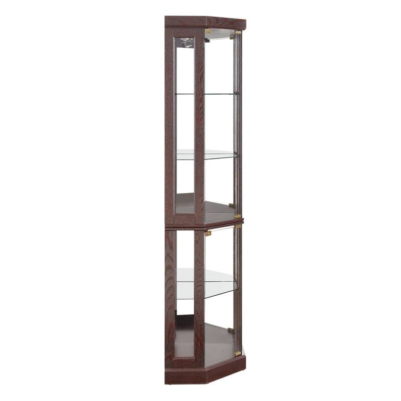 Corner Curio Cabinet with Lights-Stylish Glass Display Case for Living Room, Bar Storage & Collectibles