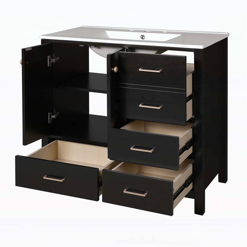 36'' Bathroom Vanity with Ceramic Sink Combo
