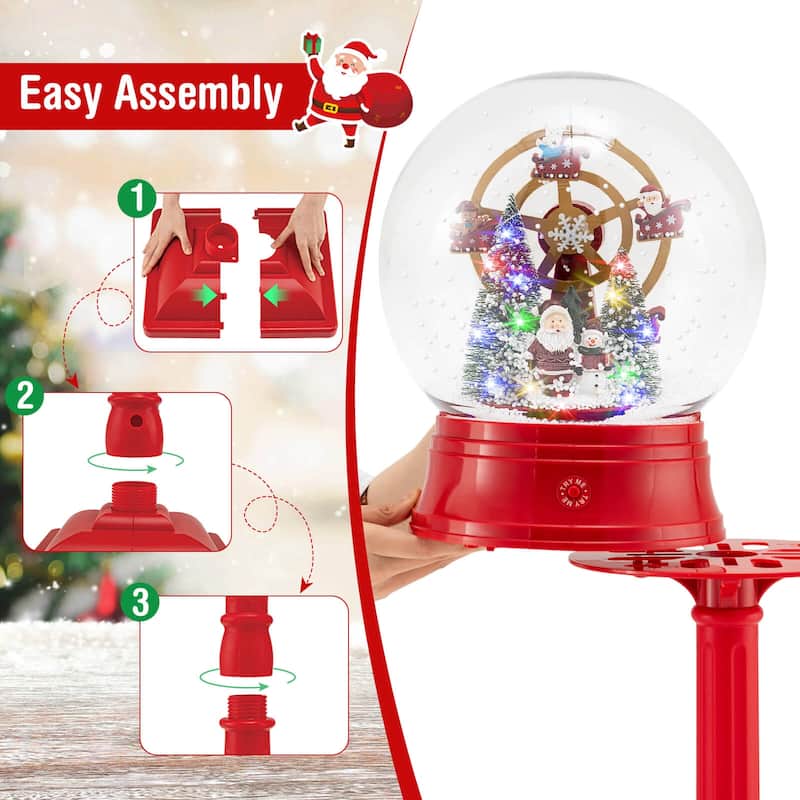 Costway 5 Ft Musical Christmas Street Lamp with 8 Tunes & 15 Colorful - as pic shows - See Details