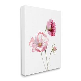 Stupell Pink Cosmo Florals Spring Bloom Floral Watercolor Canvas Wall ...