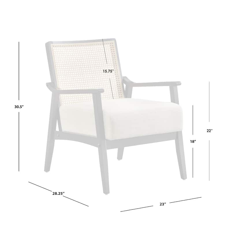Lifestorey Serena Cane and Solid Wood Accent Chair