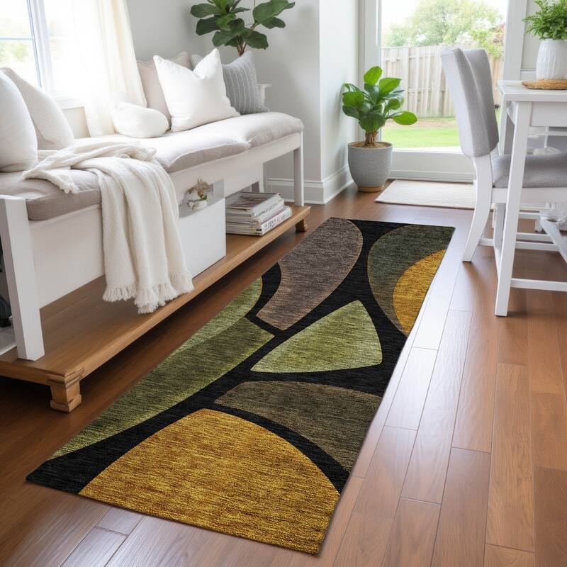 Machine Washable Indoor/ Outdoor Modern Hays Chantille Rug
