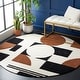 preview thumbnail 18 of 70, SAFAVIEH Handmade Rodeo Drive Frouwa Mid-Century Modern Wool Rug 4' Round - Ivory/Black - Round