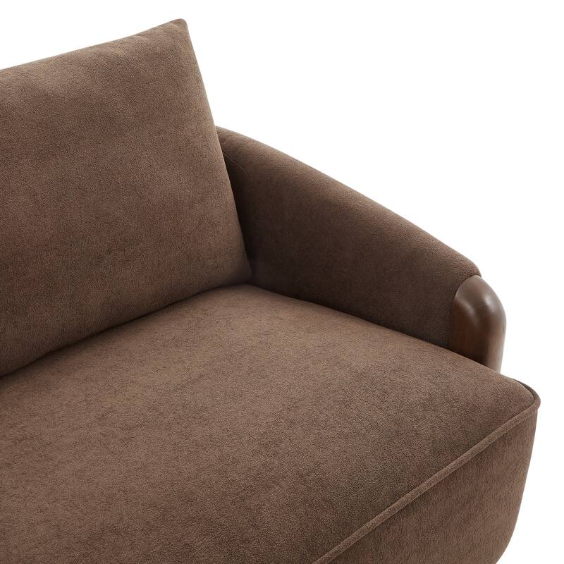 Christopher Knight Home - Curved 75" Boucle Upholstered Sofa with Solid Wood Frame