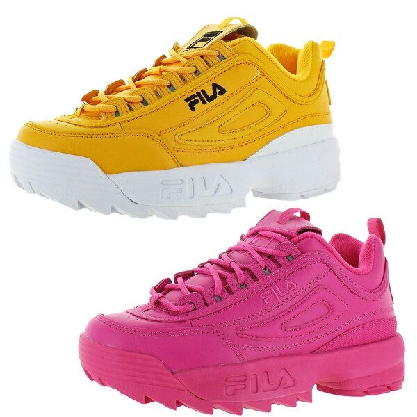 fila women's disruptor ii premium lace up leather dad sneakers