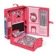 preview thumbnail 2 of 7, Badger Basket Home & Go Dollhouse Playset Travel & Storage Case with Bed/Bedding for 12-inch Fashion Dolls - Pink/Multi