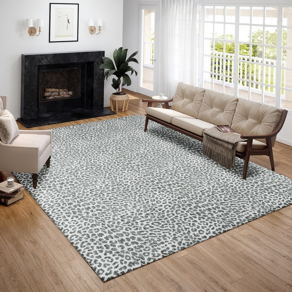 Addison Indoor/ Outdoor Safari Leopard Animal Print Washable Area Rug