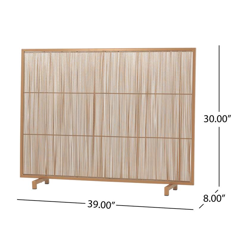 Christopher Knight Home - Willow Modern Iron Fireplace Screen with Vertical Bar Design