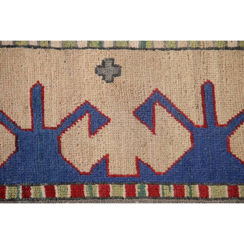 Kazak Area Rug Handmade Wool Carpet - 6'8" x 10'1"
