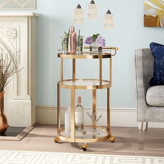 ACME Madelina Serving Cart, Gold & Clear Glass - N/A - Bed Bath ...