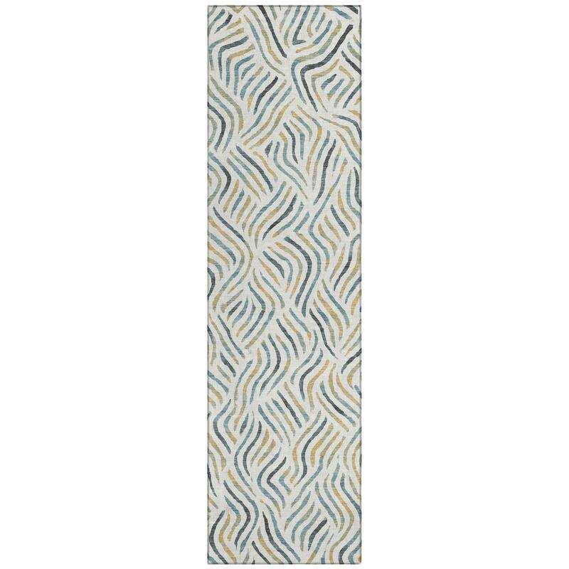 Machine Washable Indoor/ Outdoor Modern Jamie Chantille Rug