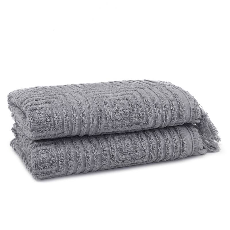 East'N Blue Troya Bamboo Hand Towel (Pack of 2) - Fog Grey