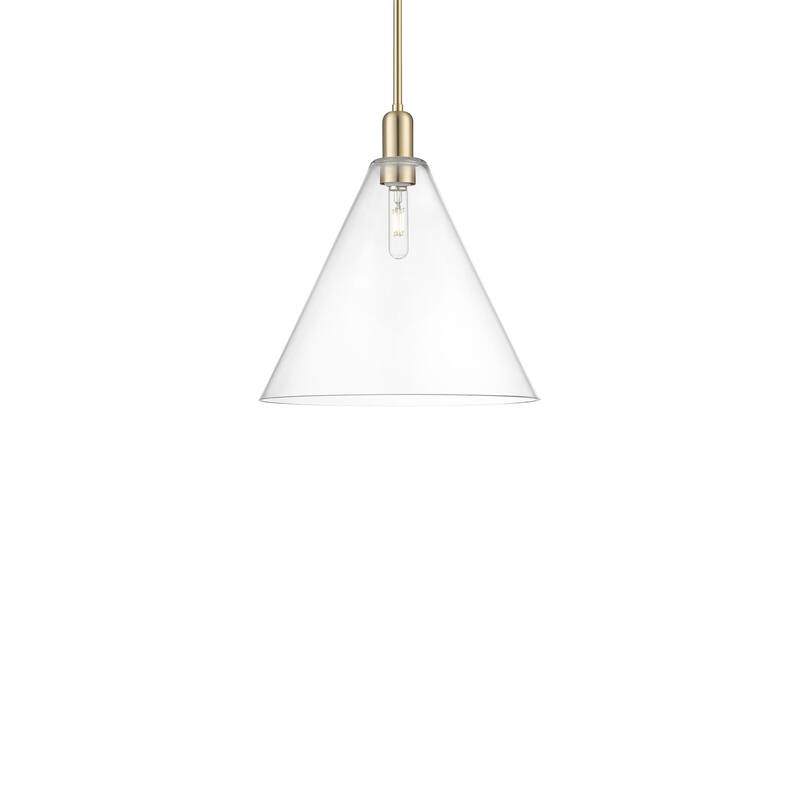 Innovations Lighting 716-1S-18-16 Berkshire Glass Pendant Berkshire - Champagne Bronze / Clear