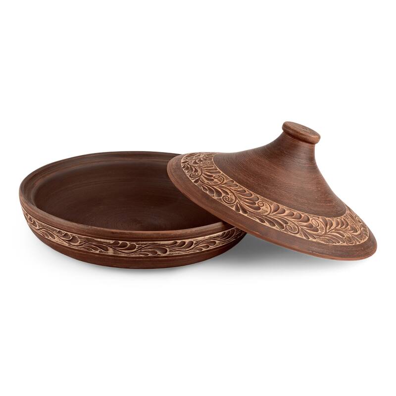 STP Goods Handmade 2.1 Qt Red Clay Stoneware Tajine