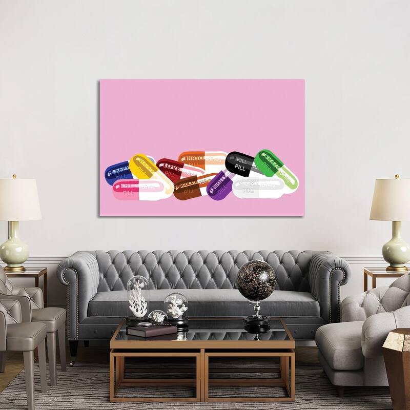 iCanvas "Chill Pill Party Pink" by Jaymie Metz Canvas Print