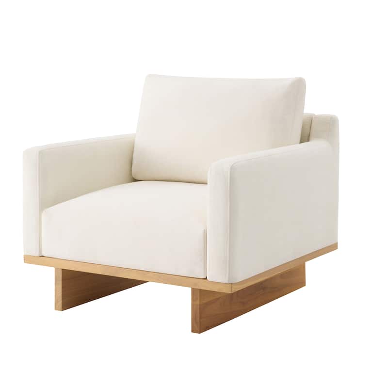 Christopher Knight Home - Modern Wooden Upholstered Accent Chair with Ergonomic Comfort