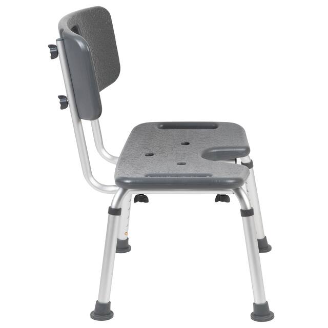 Tool-Free 300 Lb. Capacity, U-Shaped Adjustable White Bath & Shower Chair