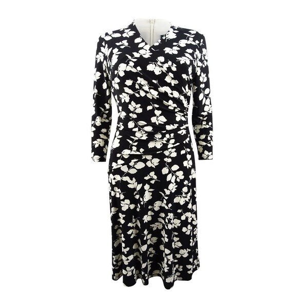 ralph lauren black and white floral dress