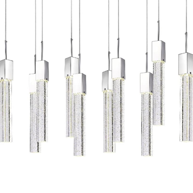 Rectangular Crystal Chandelier // XL 10 Light with Smart Dimmer Included