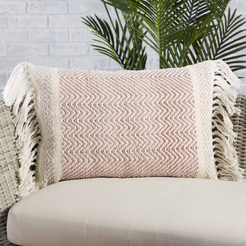 Iker Indoor/ Outdoor Chevron Lumbar Pillow