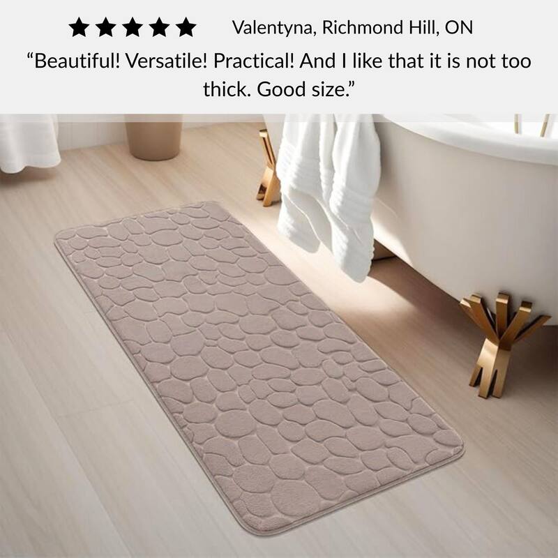 Memory Foam Runner Bath Mat Pebble Design 48x18