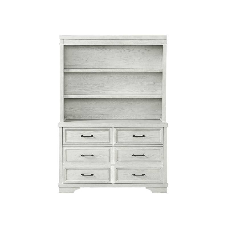 Foundry 52" Wide Traditional Bookcase, White Dove