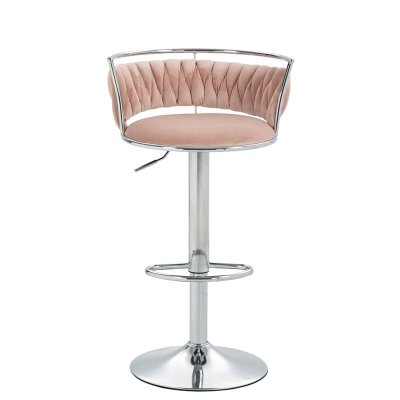 Modern Velvet 26" Adjustable Swivel Bar Stools (Set of 4)