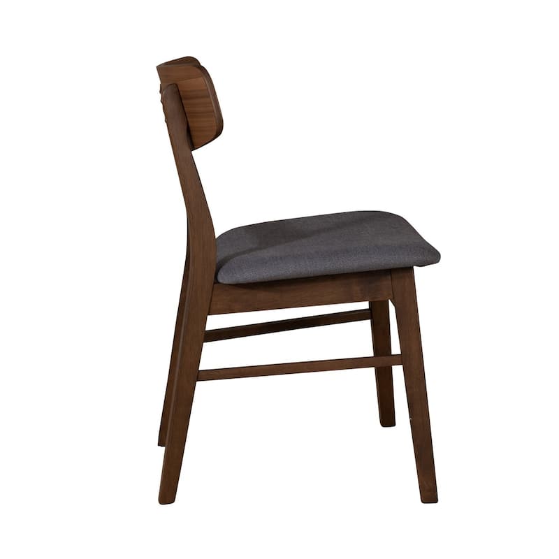 Space Savers Satin Walnut Panel Back Side Chair- Grey