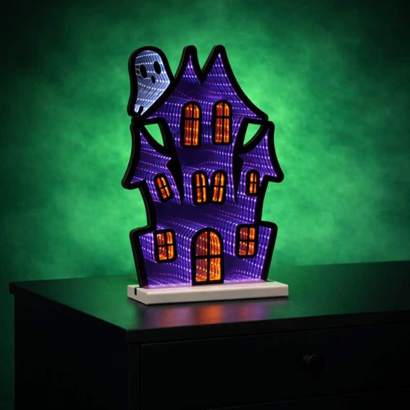 Haunted House w/Ghost Ekkolight 16"H