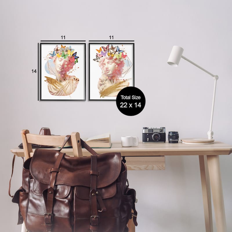 Stupell Serenity & Beauty Glam Collages Framed Giclee Art Design By Susan Arnot (Set of 2)