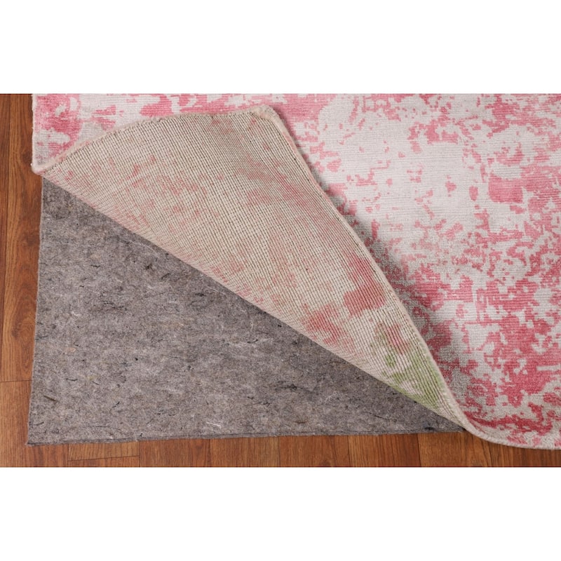 Contemporary Abstract Indian Area Rug Hand-Knotted Wool Carpet - 9'10"x 11'11"