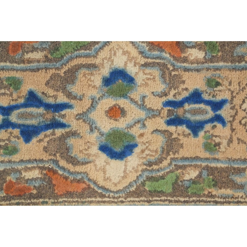 Hand Knotted Oriental 100% Wool Carpet Traditional Floral Greys & Charcoal Tabriz Area Rug - 11' 11'' X 9' 0''