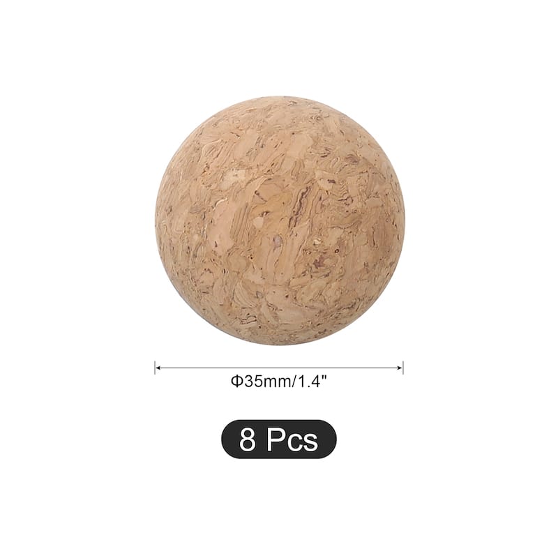 8 Pcs Wine Cork Ball, Wooden Cork Ball Stopper Cork Caps Stoppers - 35mm