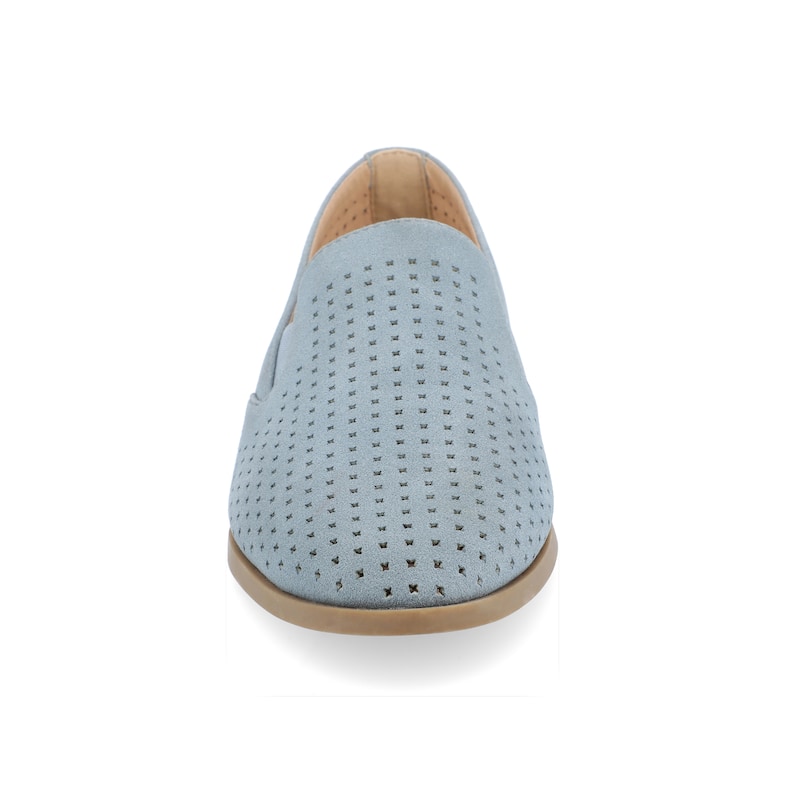 Journee Collection Women's Lucie Slip On Almond Toe Loafer Flats - Wide - Blue - 9