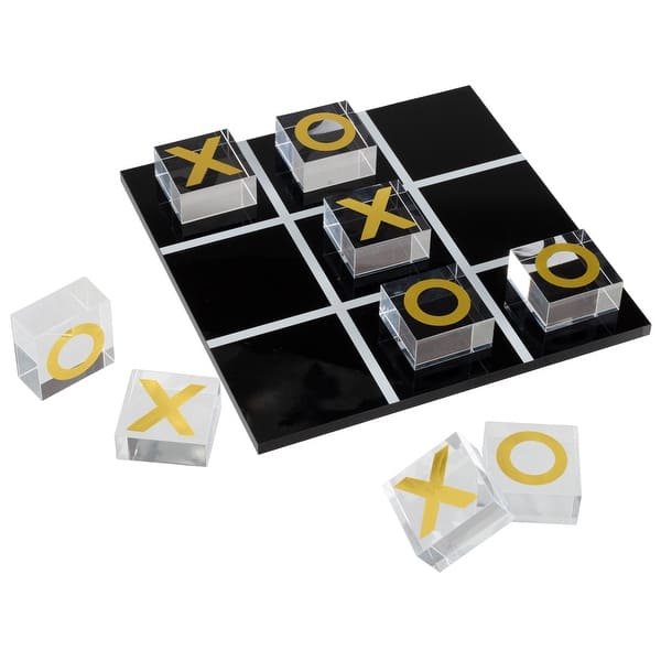 slide 2 of 8, Acrylic Tic Tac Toe Game by Trademark Games (Black, Clear, and Gold) Clear/Gold/Black