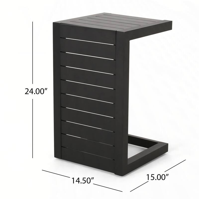 outdoor C-SHAPED TABLE GREY,without chairs