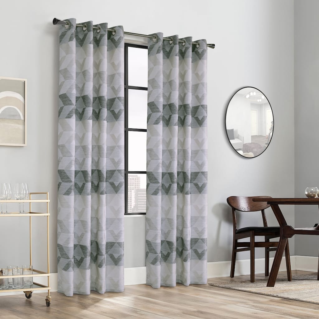 Jackson Multi-weave Jacquard Grommet Curtain Panel by Habitat