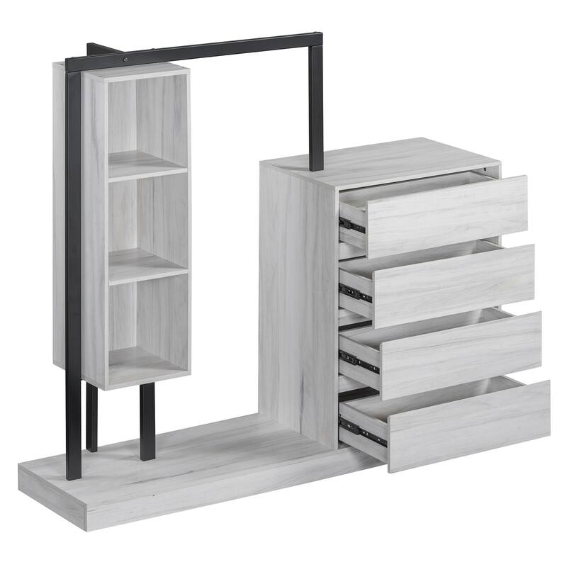 Modern Wardrobe with 4 Drawers and 3 Shelves