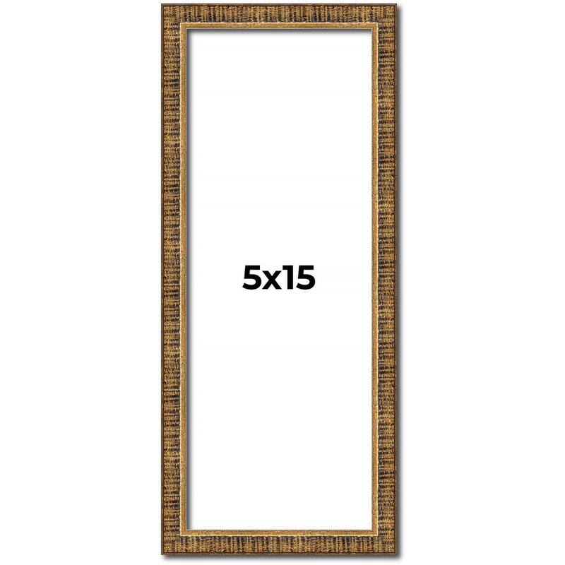 5x15 Frame Gold Solid Wood Picture Frame - Complete Modern Photo Frame