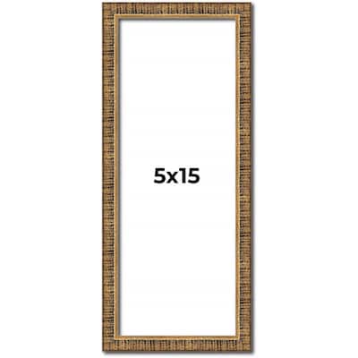 5x15 Frame Gold Solid Wood Picture Frame - Complete Modern Photo Frame