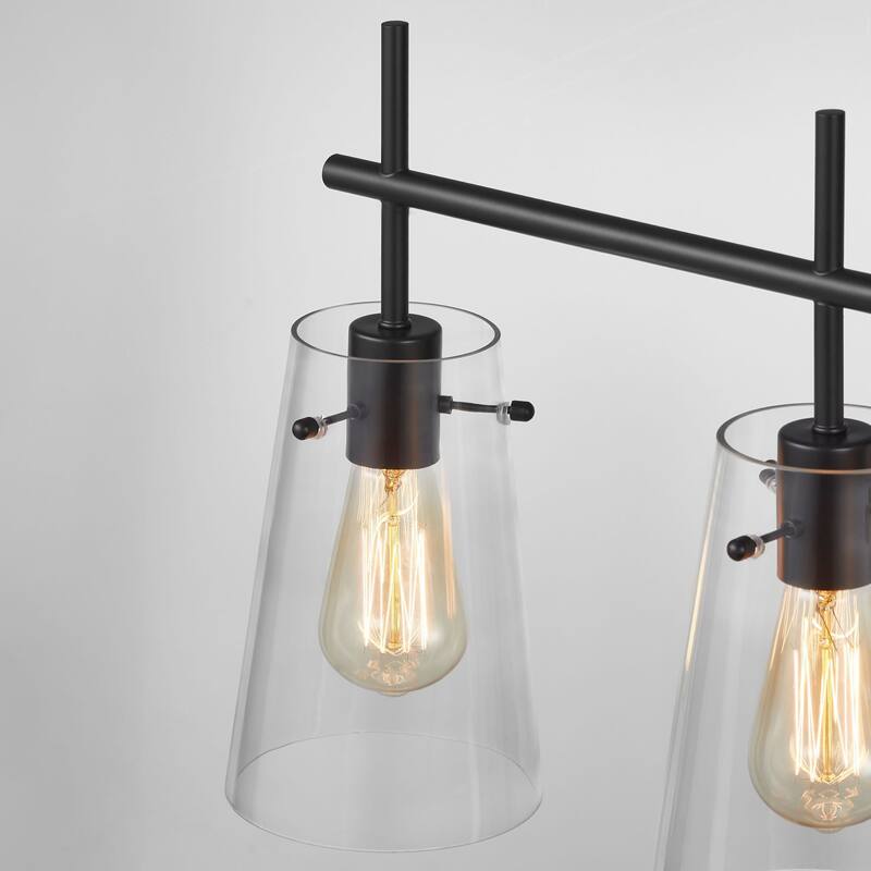 KAWOTI 4-Light Modern Bathroom Vanity Light with Glass Shade
