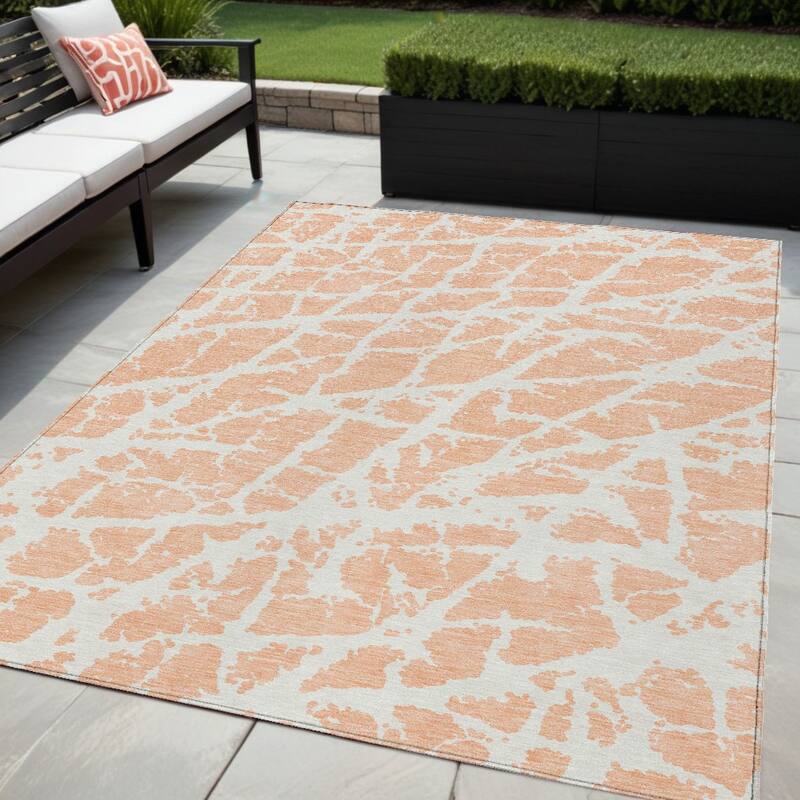 Rave Modern Art-Inspired Weather Resistant Blended Style Outdoor Rug - 5' X 8' - Multi