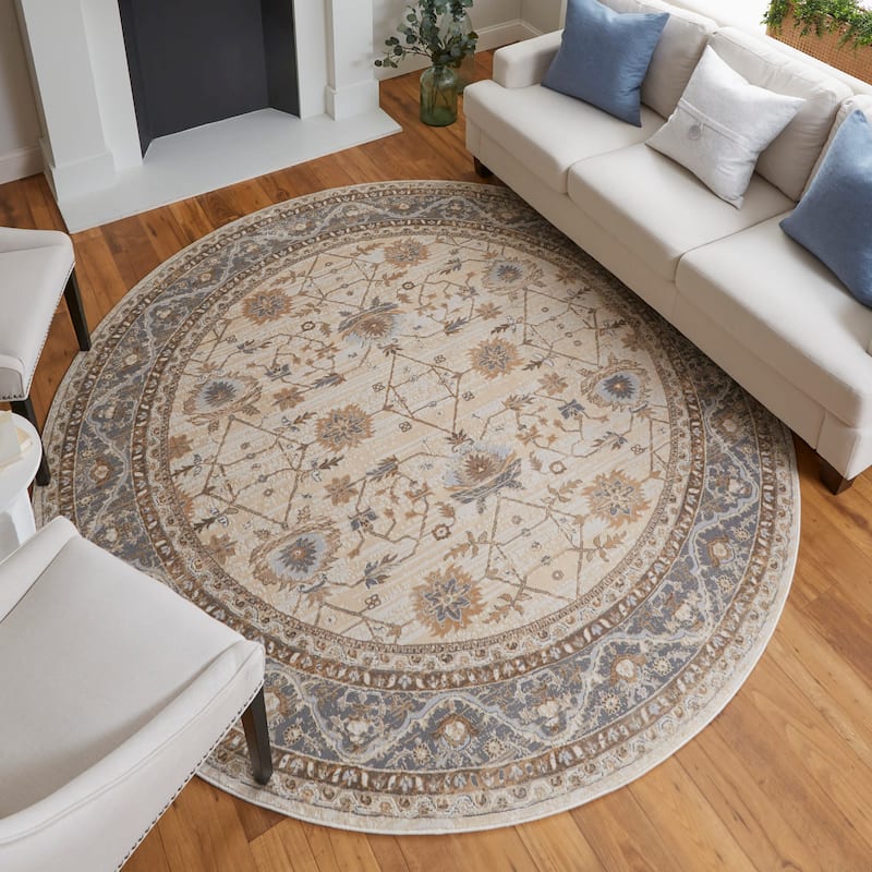 Grand Bazaar Neoma Machine Made Bordered Traditional Area Rug