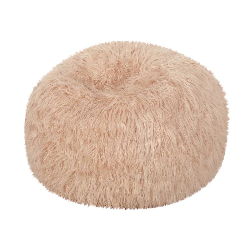 Mosier Modern Glam Faux Fur Bean Bag by Christopher Knight Home