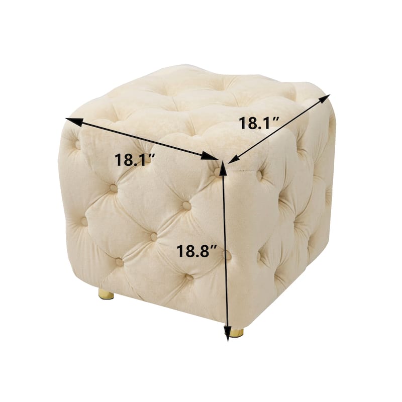 Modern Velvet Ottoman for Living Room, Bedroom, Entrance