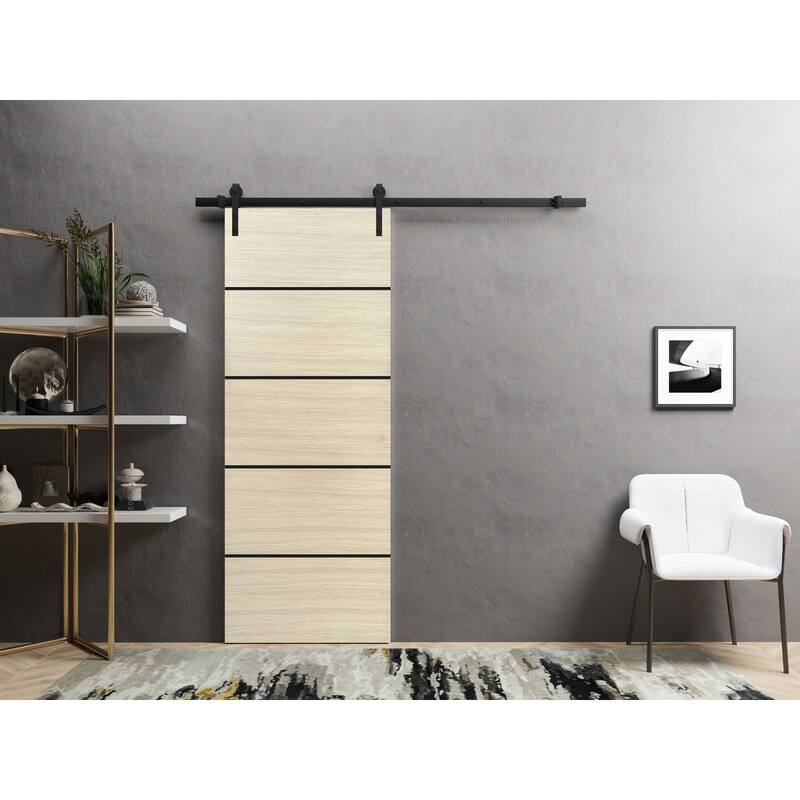 Sturdy Barn Door 18 x 80 Planum 0015 Natural Veneer with 6.6FT