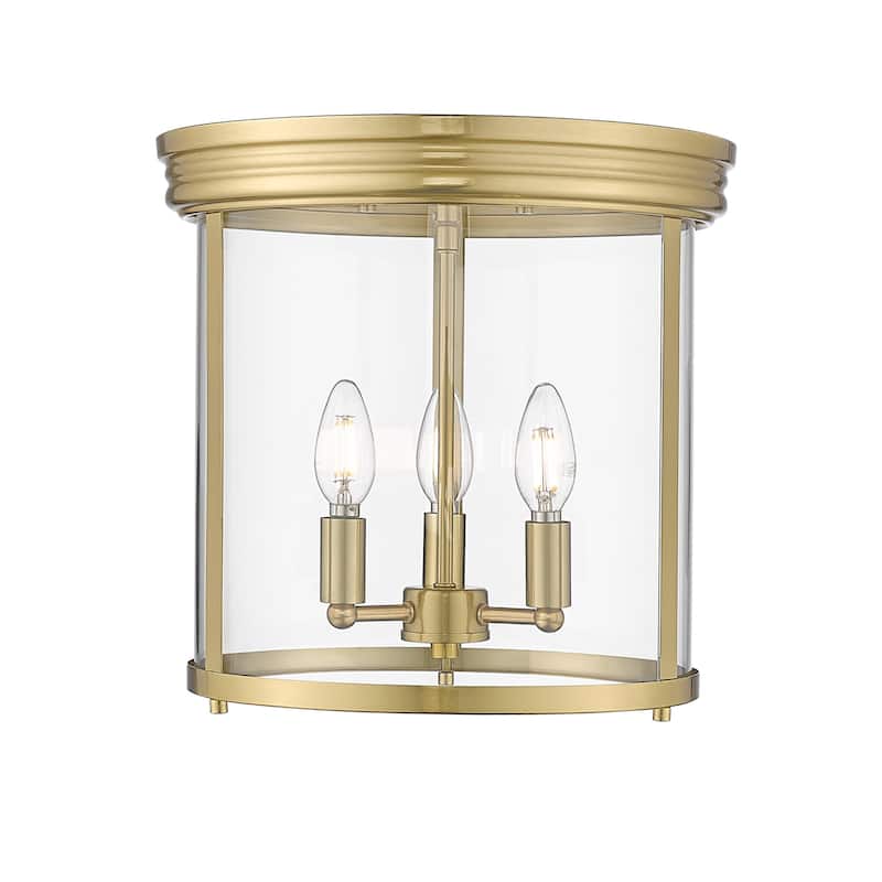 Z-Lite 742F13 Thayer 3 Light 13" Wide Flush Mount Ceiling Fixture - Luxe Gold