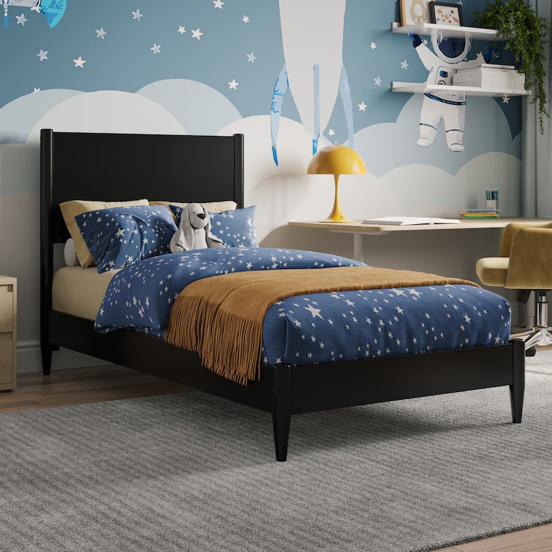 Pasadena Solid Wood Low Profile Platform Bed - Black - Twin